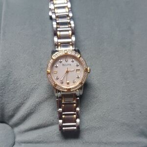 Bulova Women's Gold and Silver Diamond Accent Watch